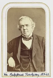 Porträtt av William Makepeace Thackeray (1811-63) (albumintryck)